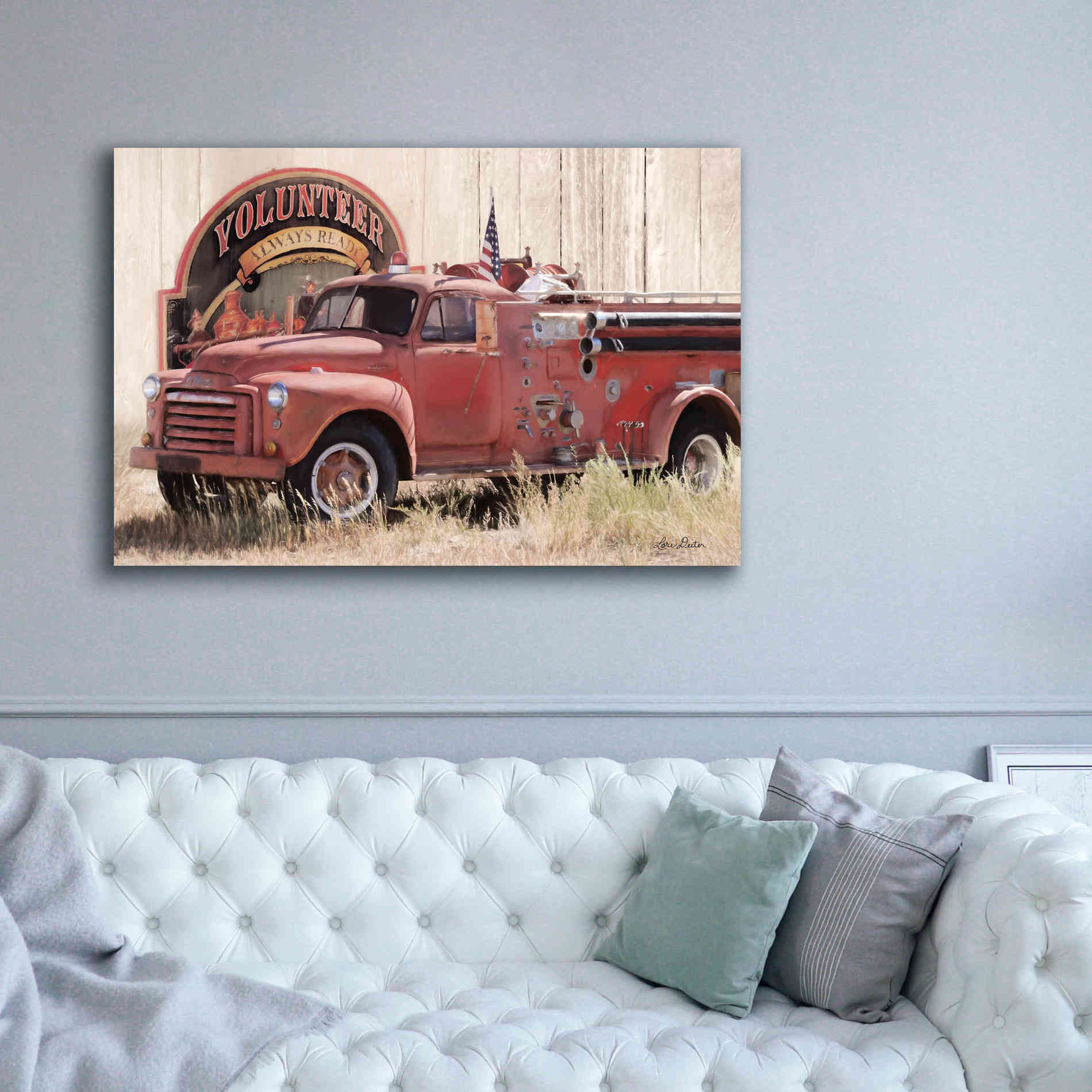 'Volunteer Firefighter' by Lori Deiter, Canvas Wall Art,60 x 40
