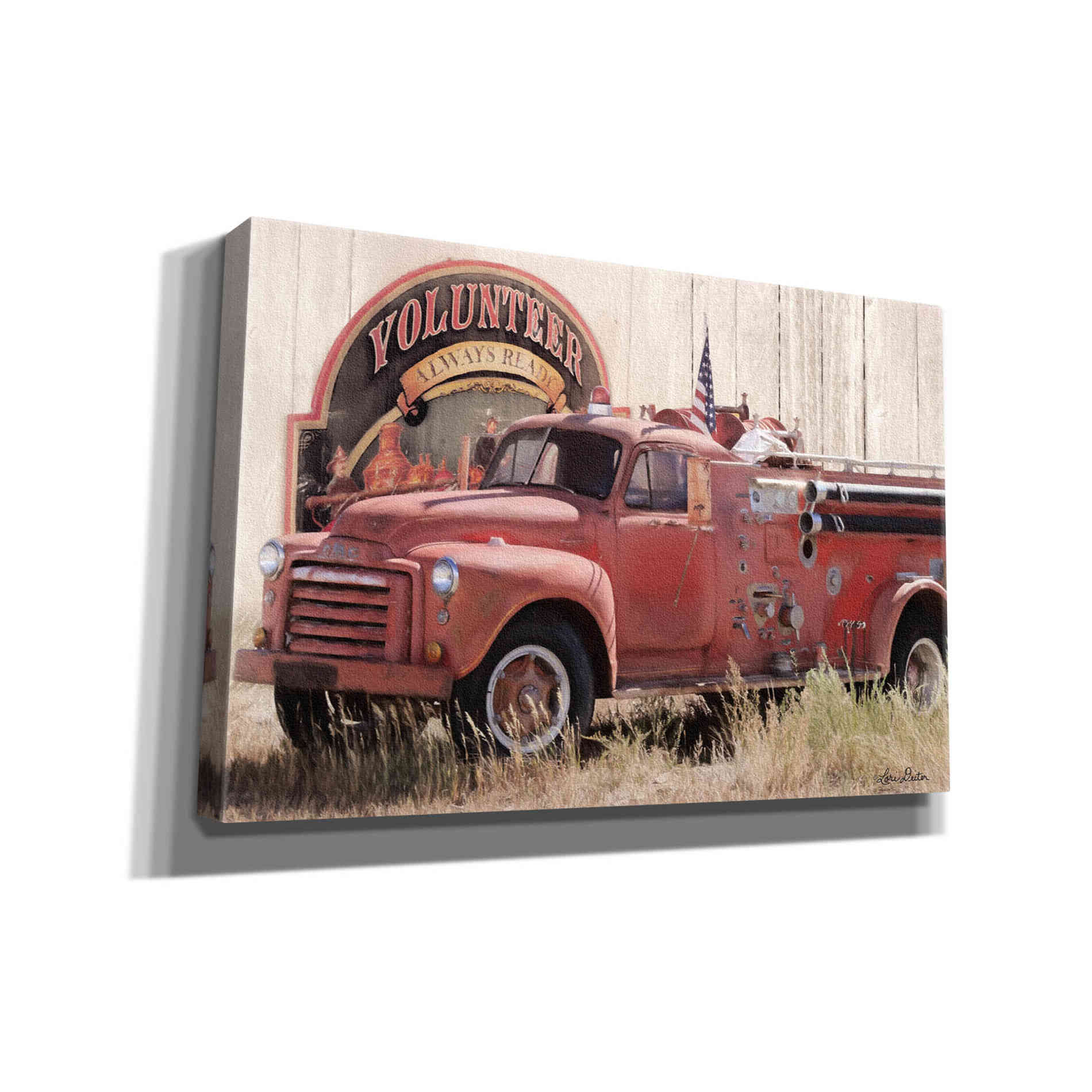 'Volunteer Firefighter' by Lori Deiter, Canvas Wall Art