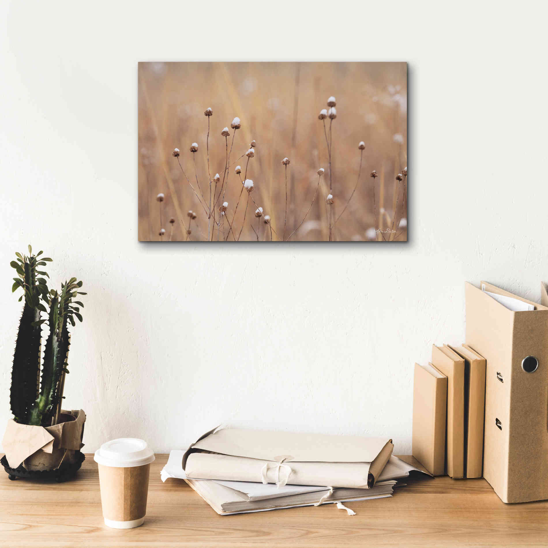 'Snow Capped Wildflowers' by Lori Deiter, Canvas Wall Art,18 x 12