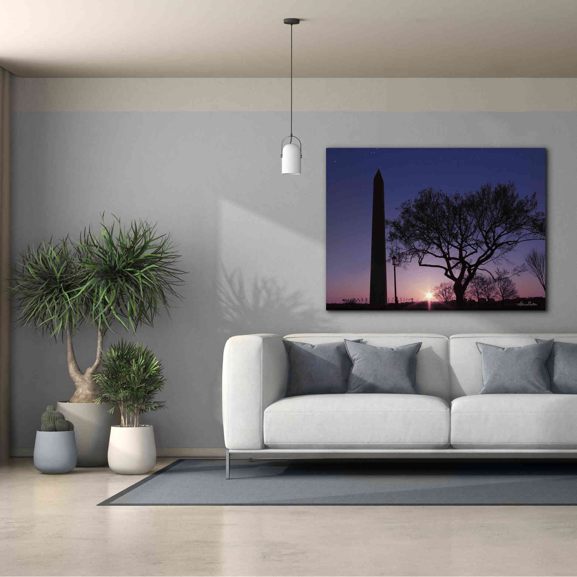 'Nightfall at the Washington Monument' by Lori Deiter, Canvas Wall Art,54 x 40