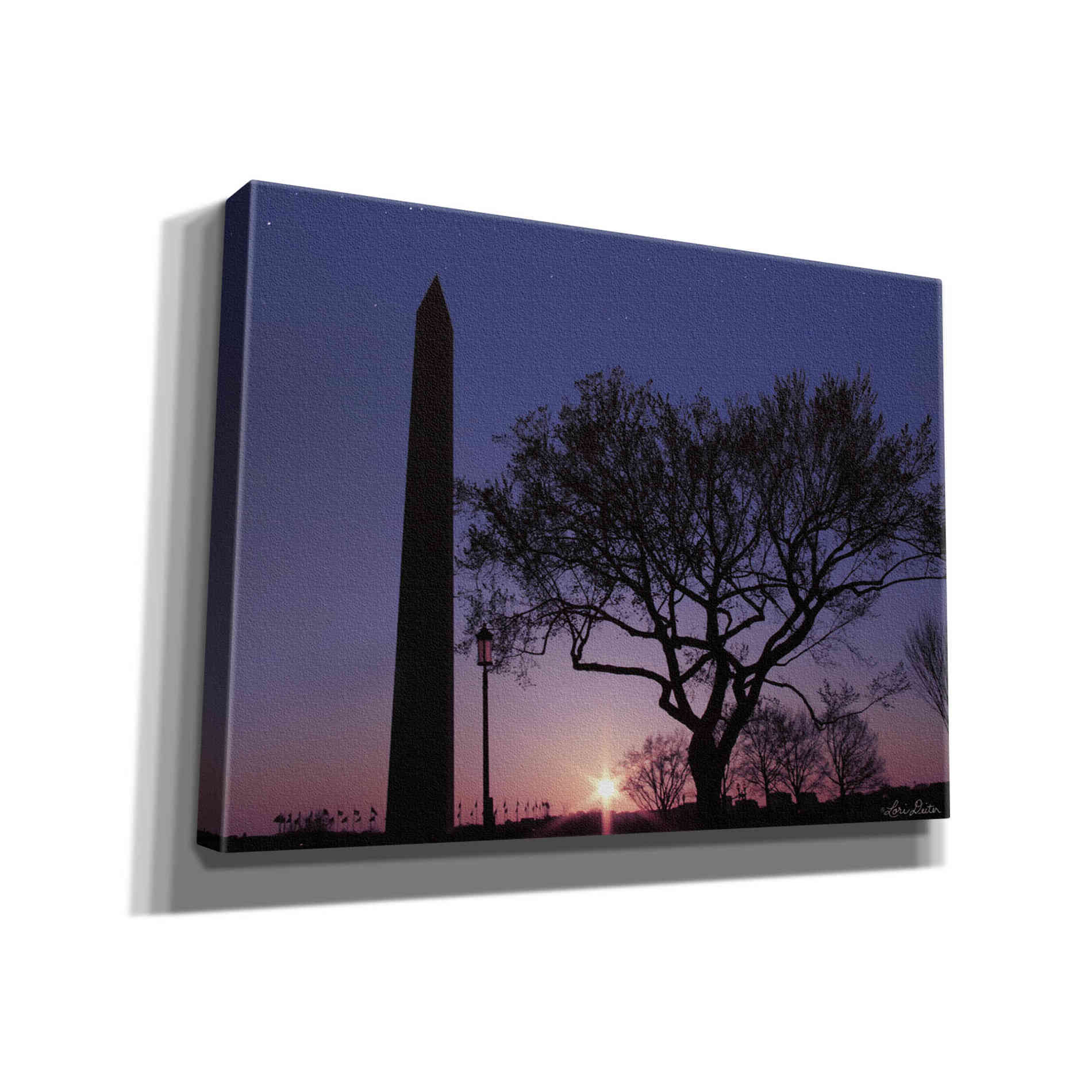'Nightfall at the Washington Monument' by Lori Deiter, Canvas Wall Art