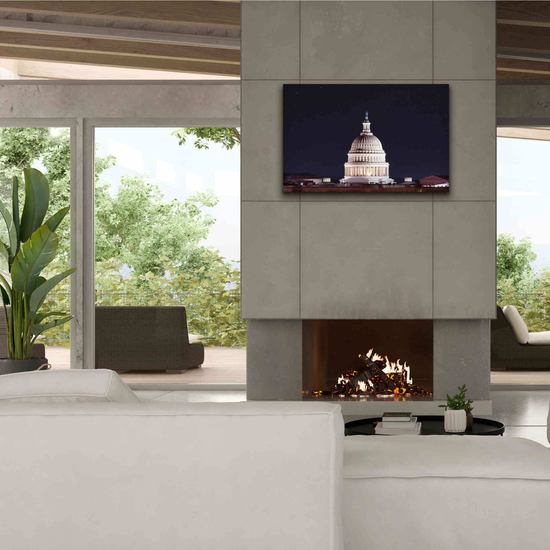 'US Capital at Night' by Lori Deiter, Canvas Wall Art,40 x 26