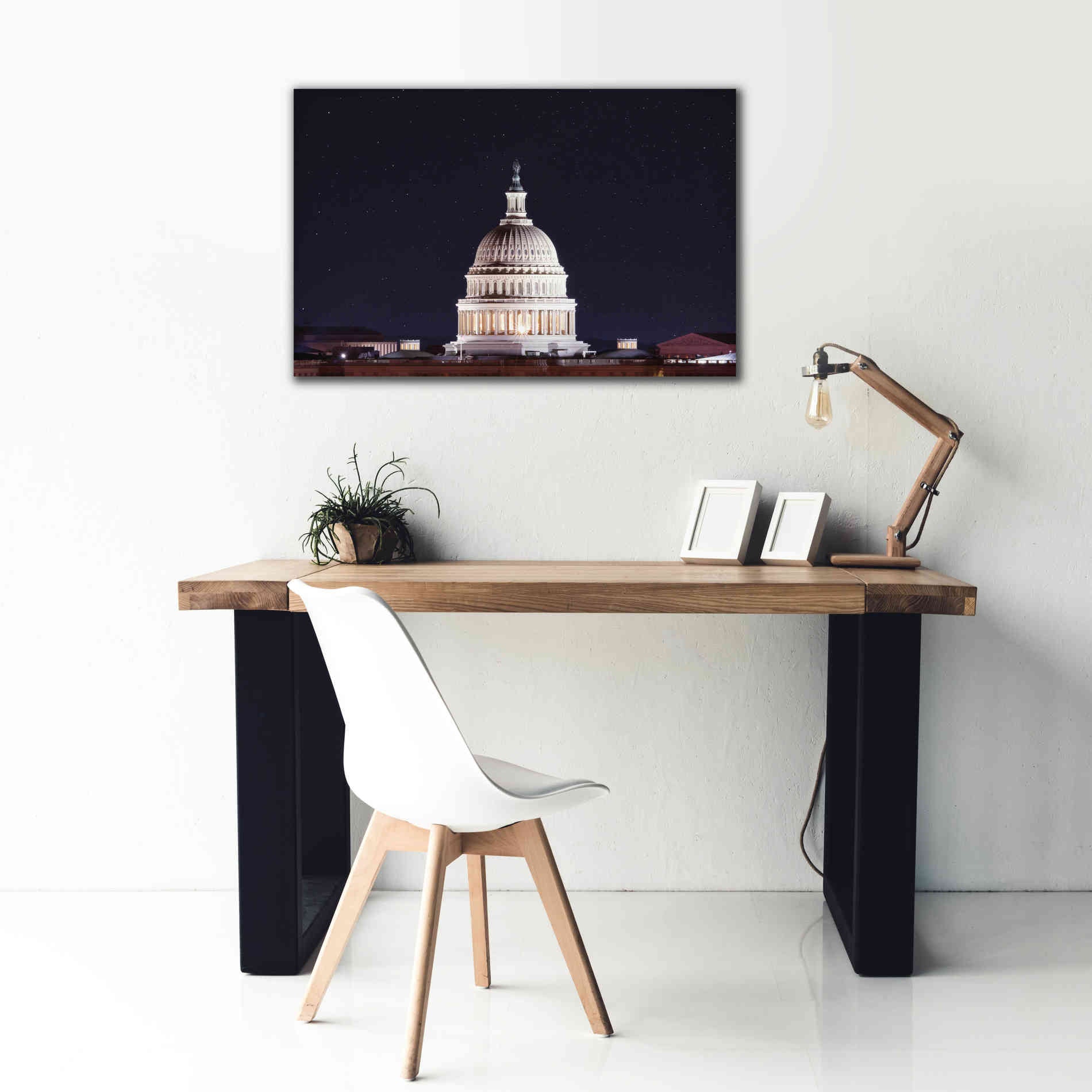 'US Capital at Night' by Lori Deiter, Canvas Wall Art,40 x 26