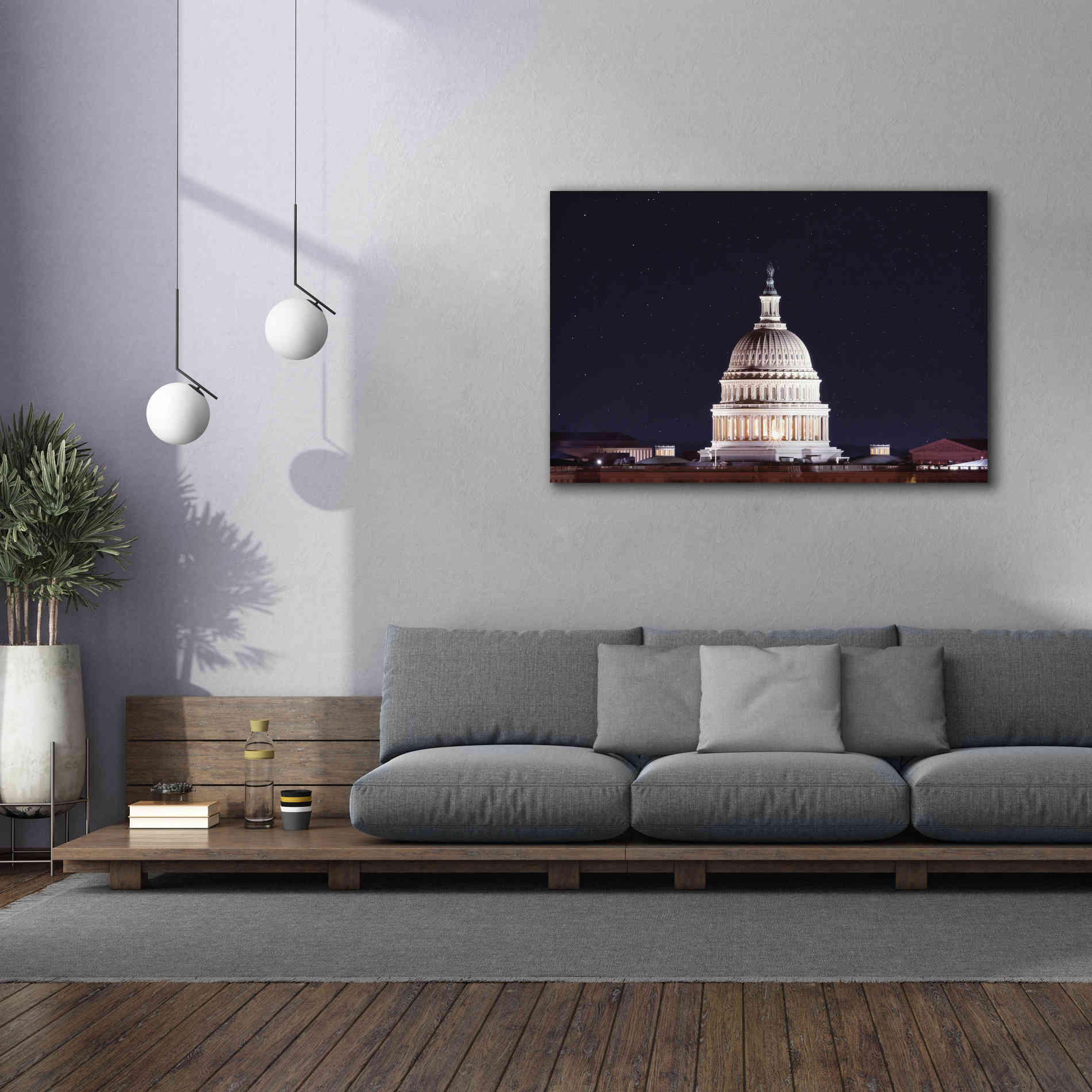 'US Capital at Night' by Lori Deiter, Canvas Wall Art,60 x 40