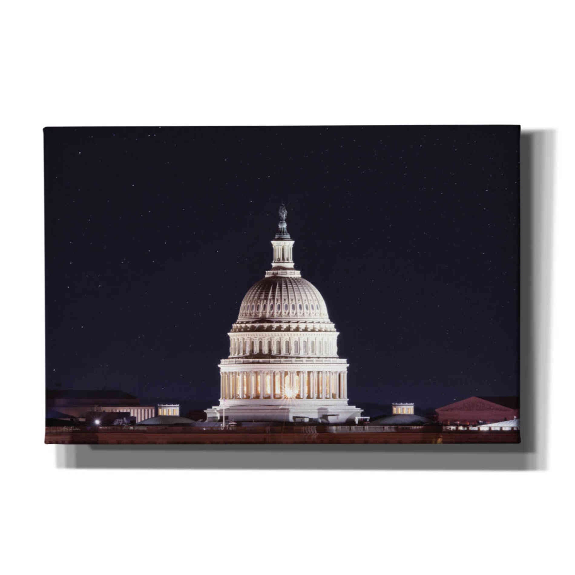 'US Capital at Night' by Lori Deiter, Canvas Wall Art