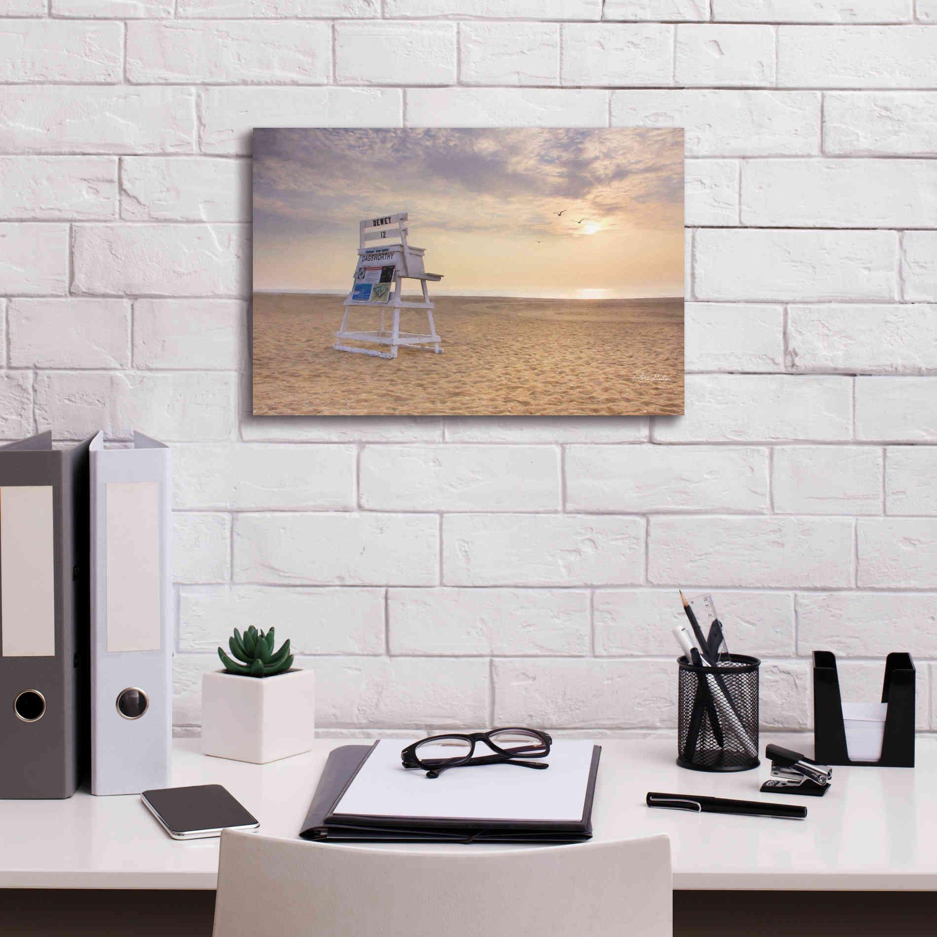 'Circles in the Sand' by Lori Deiter, Canvas Wall Art,18 x 12