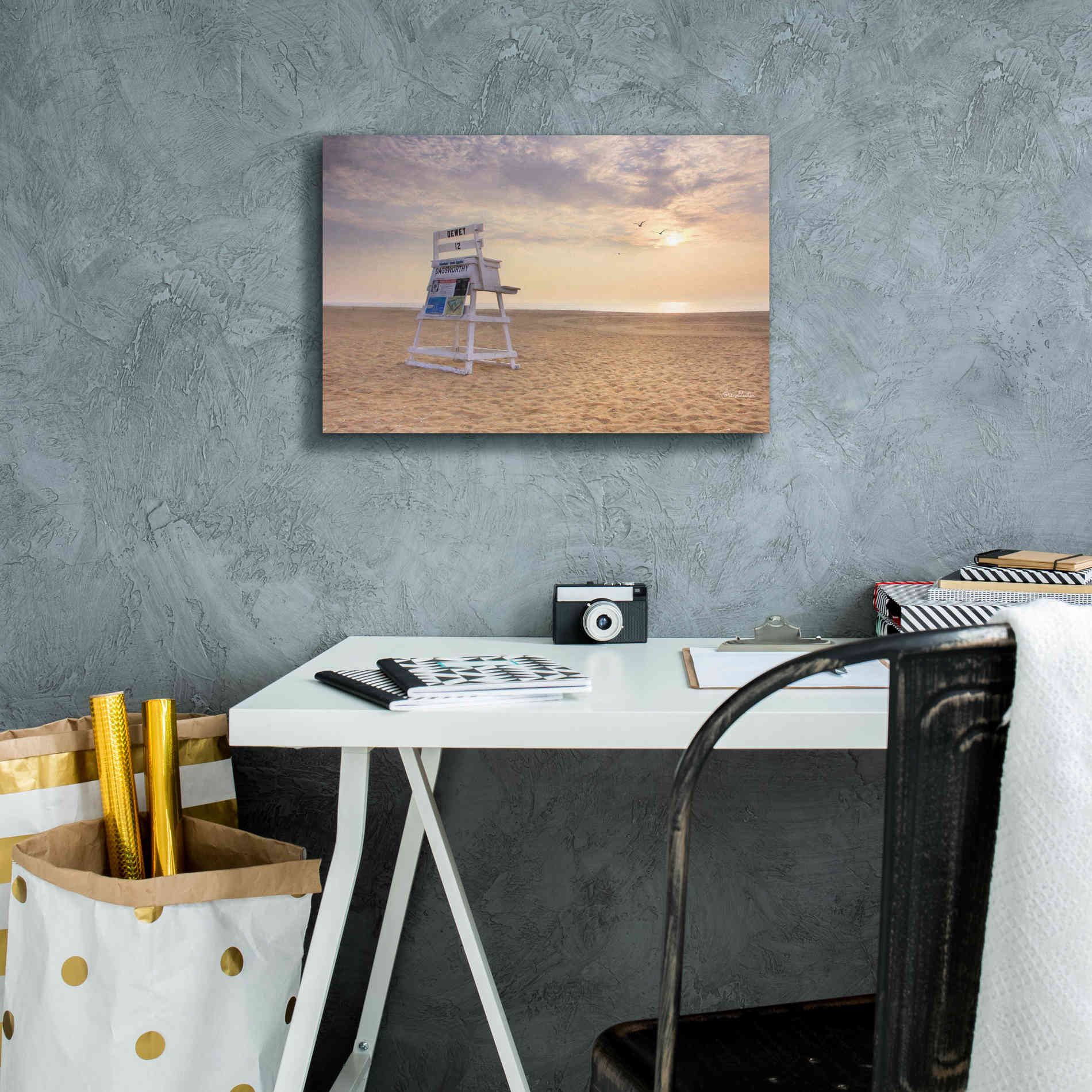 'Circles in the Sand' by Lori Deiter, Canvas Wall Art,18 x 12