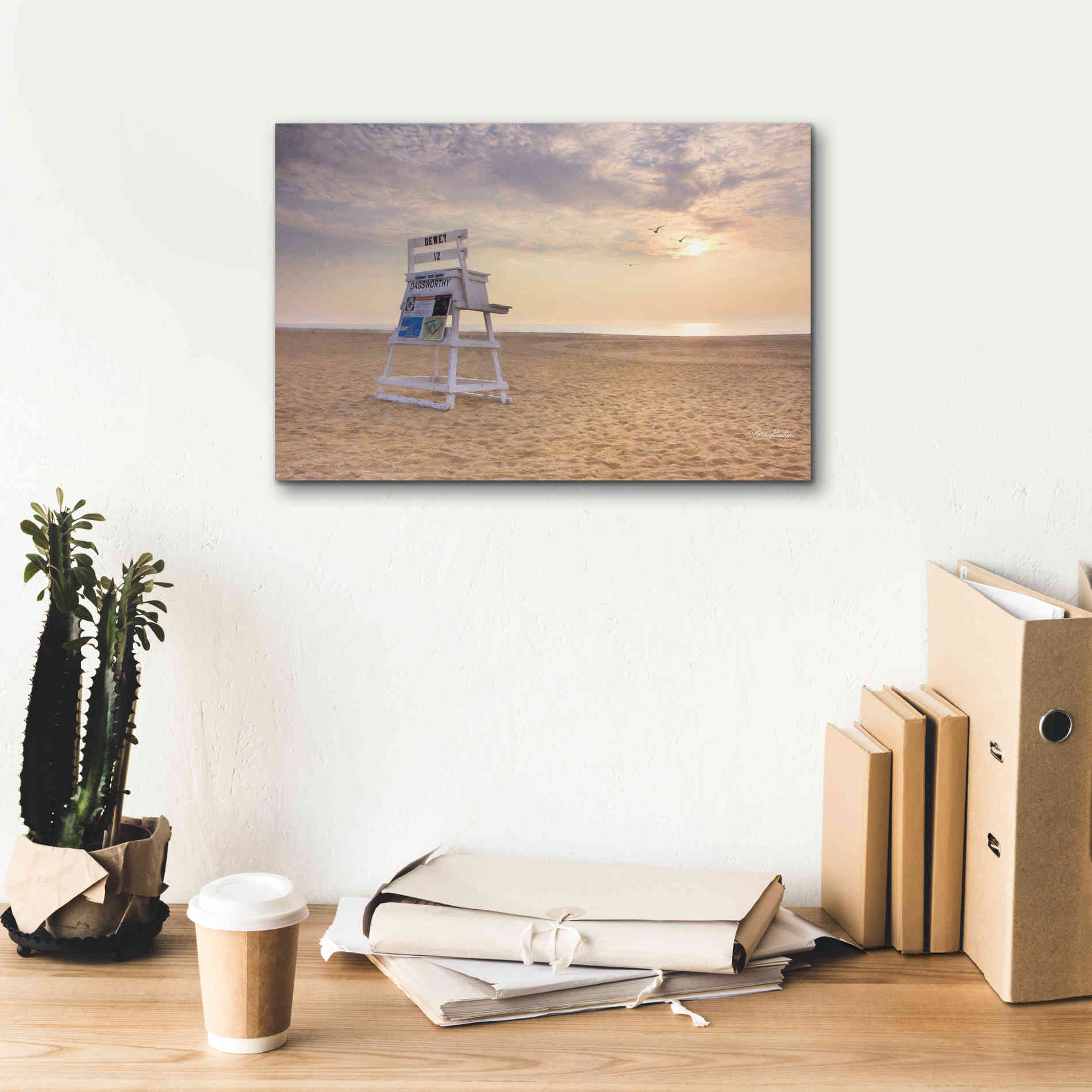 'Circles in the Sand' by Lori Deiter, Canvas Wall Art,18 x 12