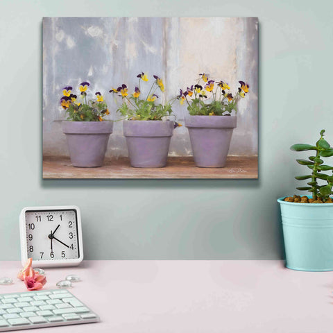 Image of 'Pansy Still Life I' by Lori Deiter, Canvas Wall Art,16 x 12