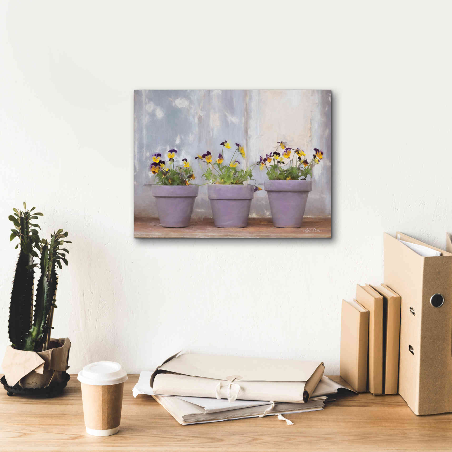 'Pansy Still Life I' by Lori Deiter, Canvas Wall Art,16 x 12