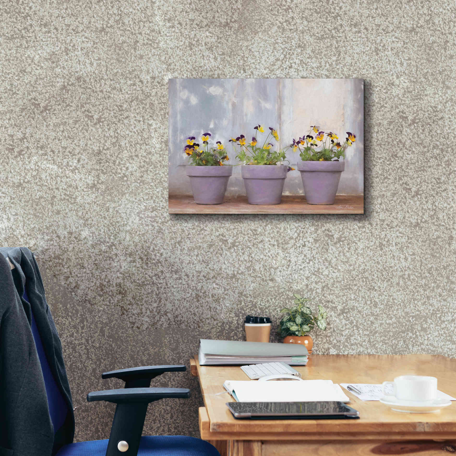 'Pansy Still Life I' by Lori Deiter, Canvas Wall Art,26 x 18