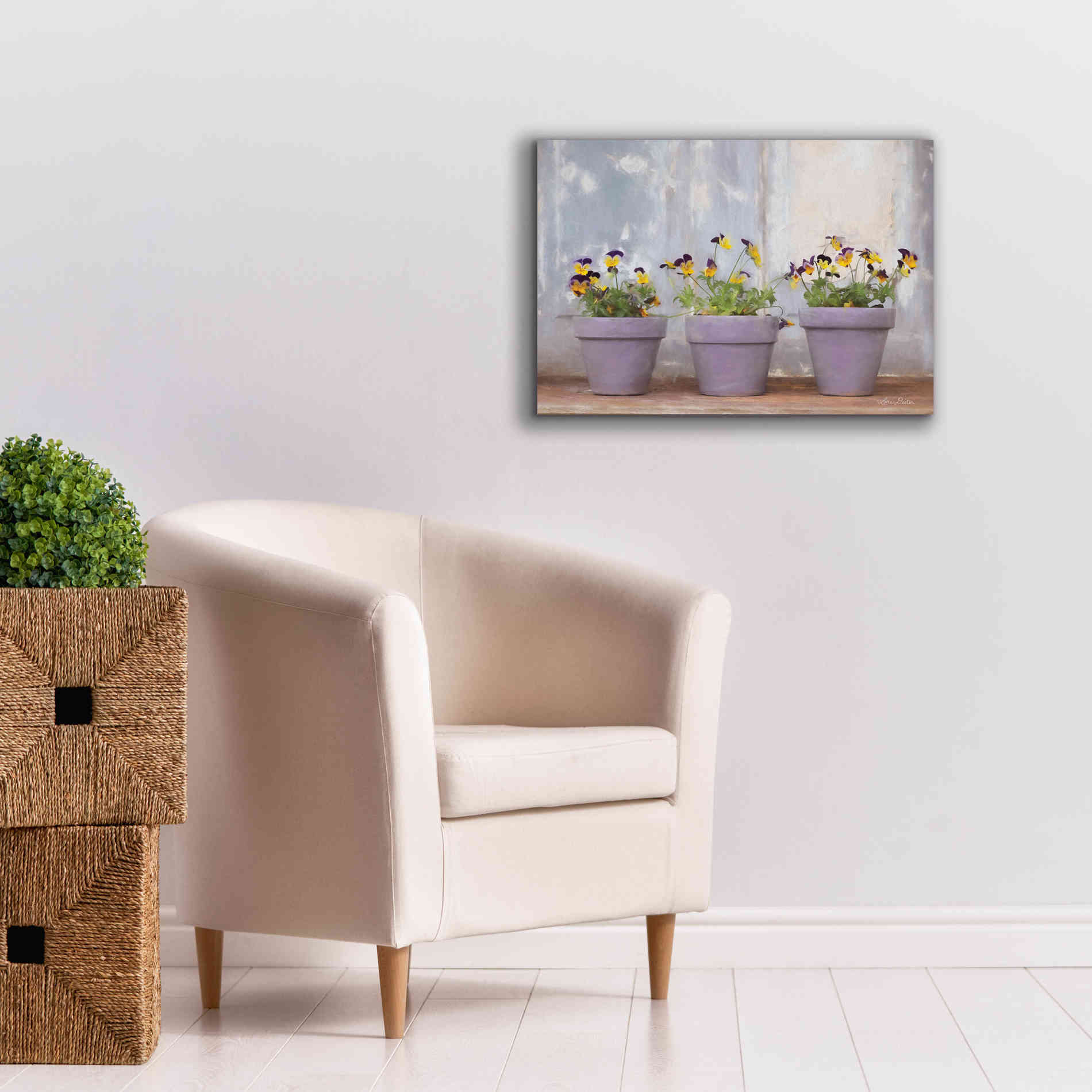 'Pansy Still Life I' by Lori Deiter, Canvas Wall Art,26 x 18