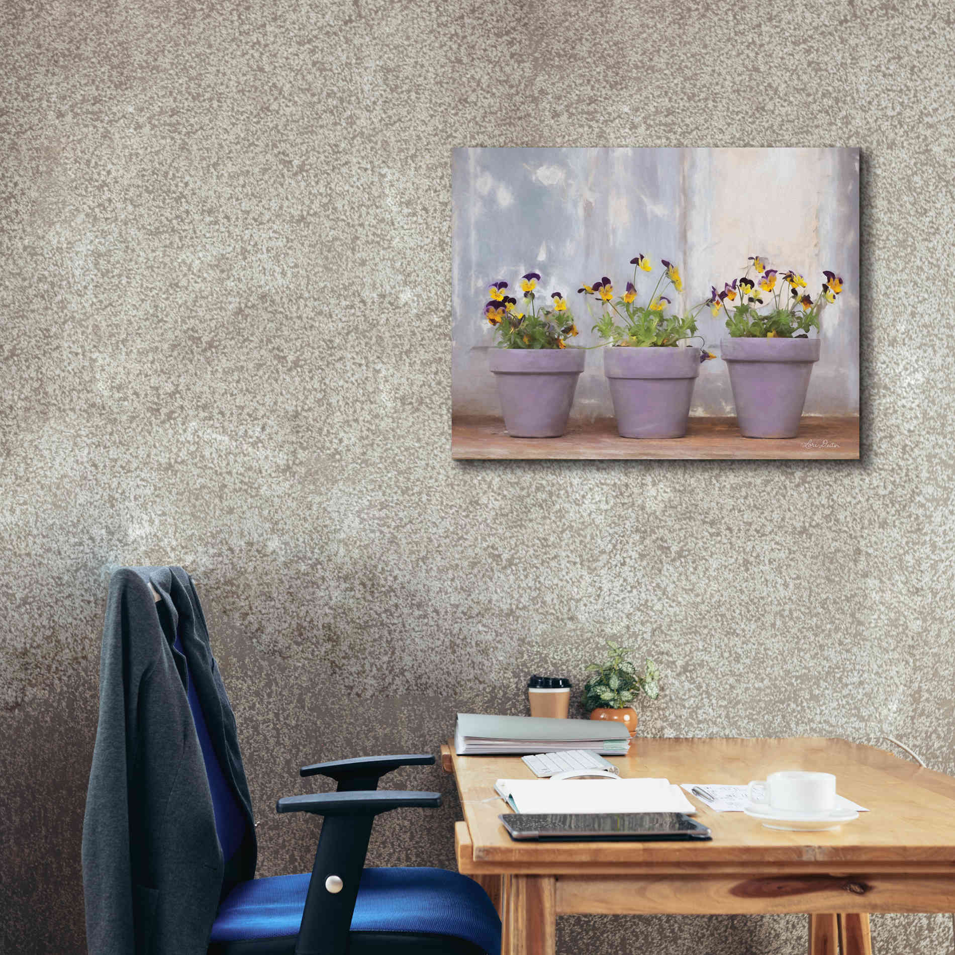 'Pansy Still Life I' by Lori Deiter, Canvas Wall Art,34 x 26