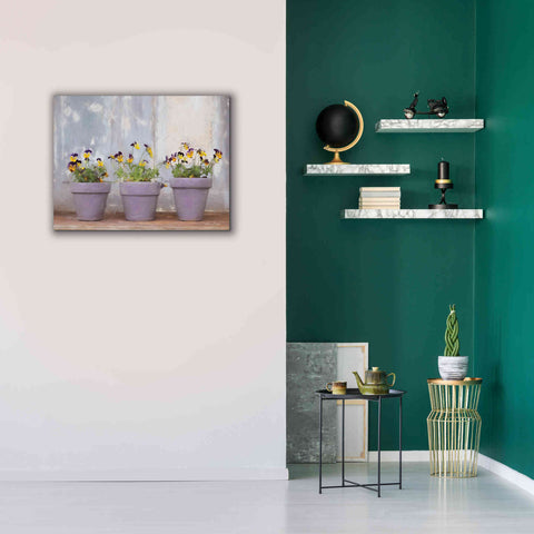 Image of 'Pansy Still Life I' by Lori Deiter, Canvas Wall Art,34 x 26