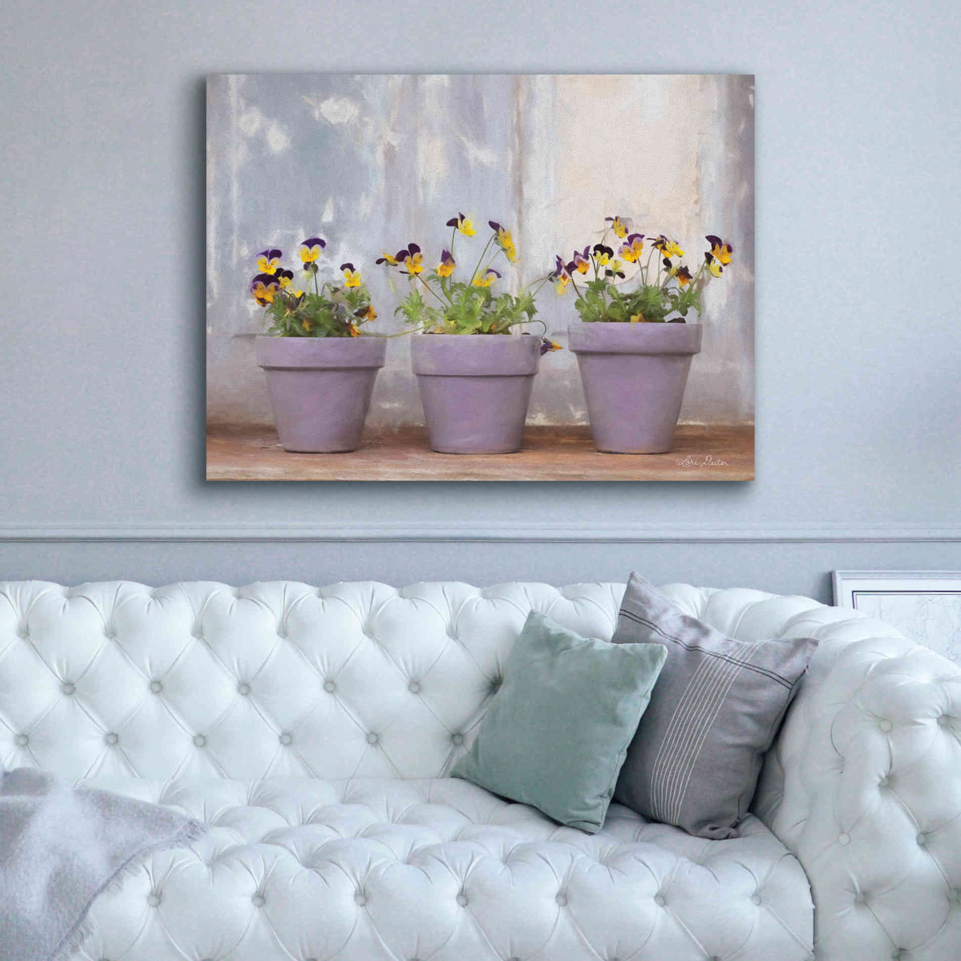 'Pansy Still Life I' by Lori Deiter, Canvas Wall Art,54 x 40