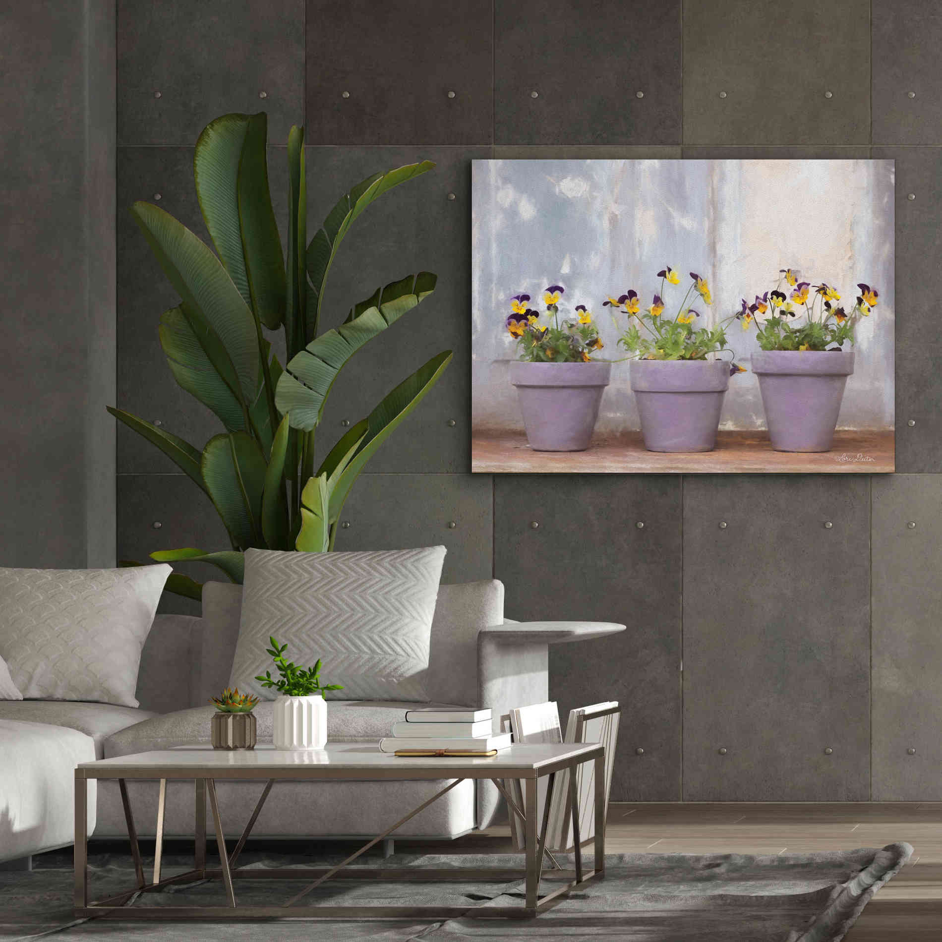 'Pansy Still Life I' by Lori Deiter, Canvas Wall Art,54 x 40