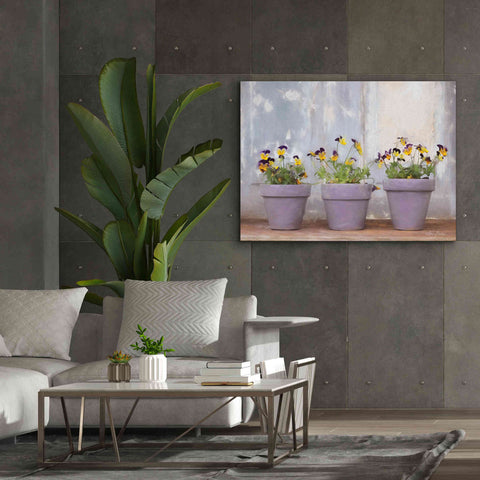 Image of 'Pansy Still Life I' by Lori Deiter, Canvas Wall Art,54 x 40