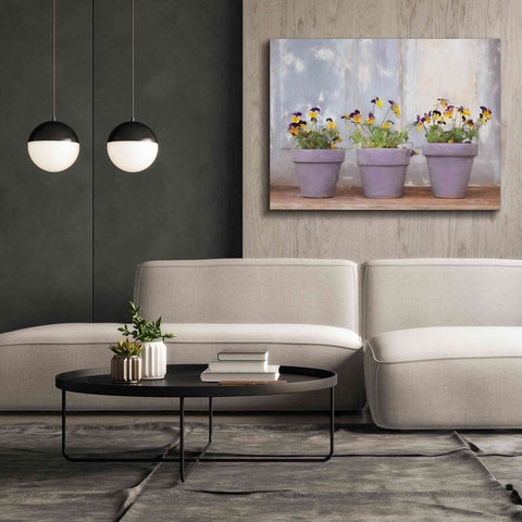 Image of 'Pansy Still Life I' by Lori Deiter, Canvas Wall Art,54 x 40