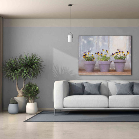 Image of 'Pansy Still Life I' by Lori Deiter, Canvas Wall Art,54 x 40