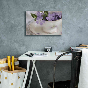 'Violet Teacup I' by Lori Deiter, Canvas Wall Art,18 x 12