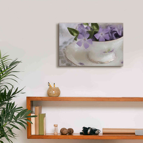 Image of 'Violet Teacup I' by Lori Deiter, Canvas Wall Art,18 x 12