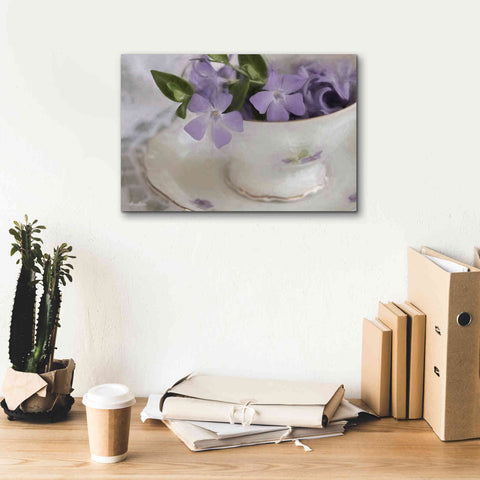 Image of 'Violet Teacup I' by Lori Deiter, Canvas Wall Art,18 x 12