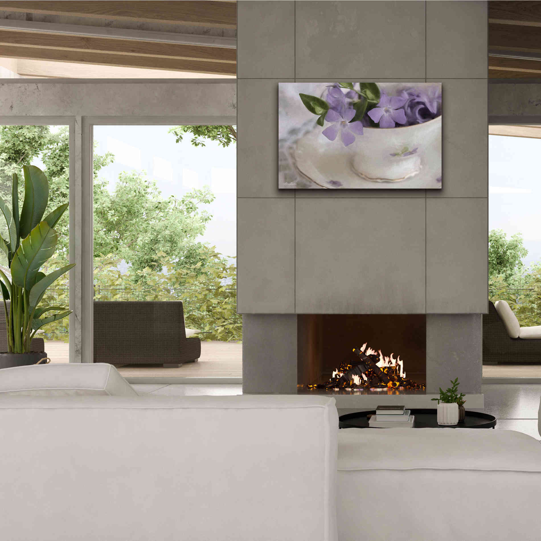 'Violet Teacup I' by Lori Deiter, Canvas Wall Art,40 x 26