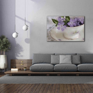 'Violet Teacup I' by Lori Deiter, Canvas Wall Art,60 x 40