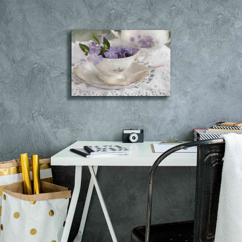 Image of 'Violet Teacup II' by Lori Deiter, Canvas Wall Art,18 x 12