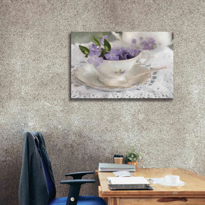 'Violet Teacup II' by Lori Deiter, Canvas Wall Art,40 x 26
