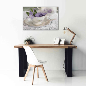 'Violet Teacup II' by Lori Deiter, Canvas Wall Art,40 x 26