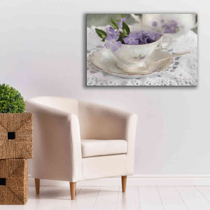 'Violet Teacup II' by Lori Deiter, Canvas Wall Art,40 x 26