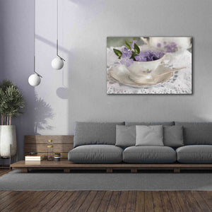 'Violet Teacup II' by Lori Deiter, Canvas Wall Art,60 x 40