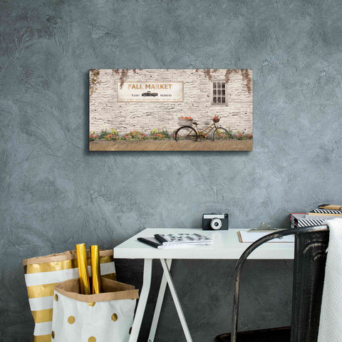 Image of 'Fall Market with Bike' by Lori Deiter, Canvas Wall Art,24 x 12