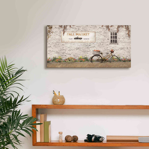 Image of 'Fall Market with Bike' by Lori Deiter, Canvas Wall Art,24 x 12