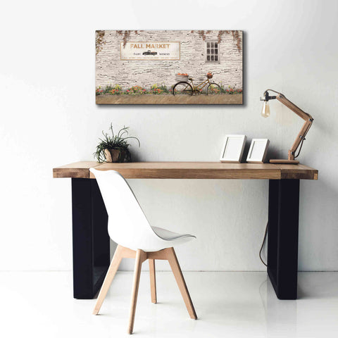 Image of 'Fall Market with Bike' by Lori Deiter, Canvas Wall Art,40 x 20