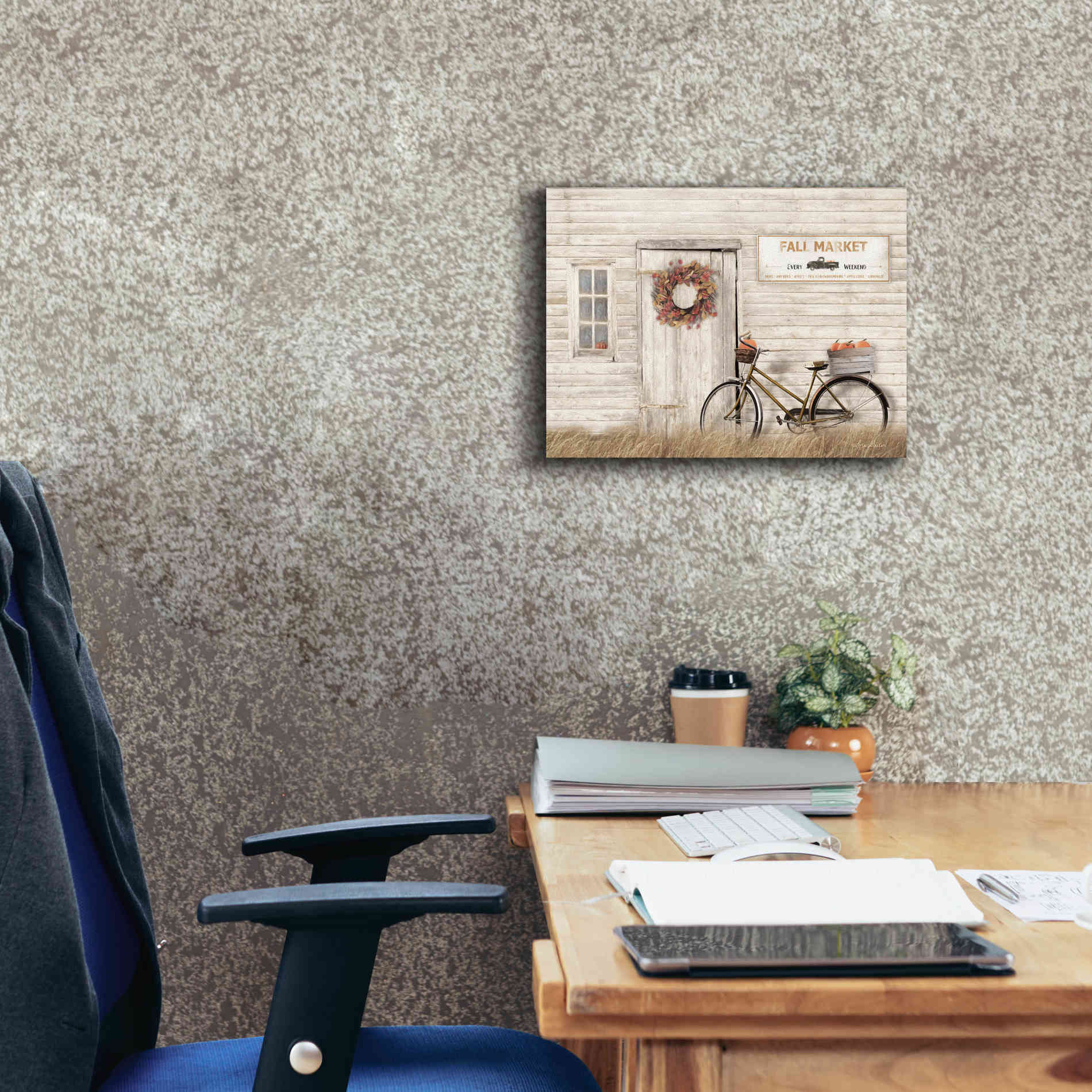 'Pumpkin Bicycle' by Lori Deiter, Canvas Wall Art,16 x 12