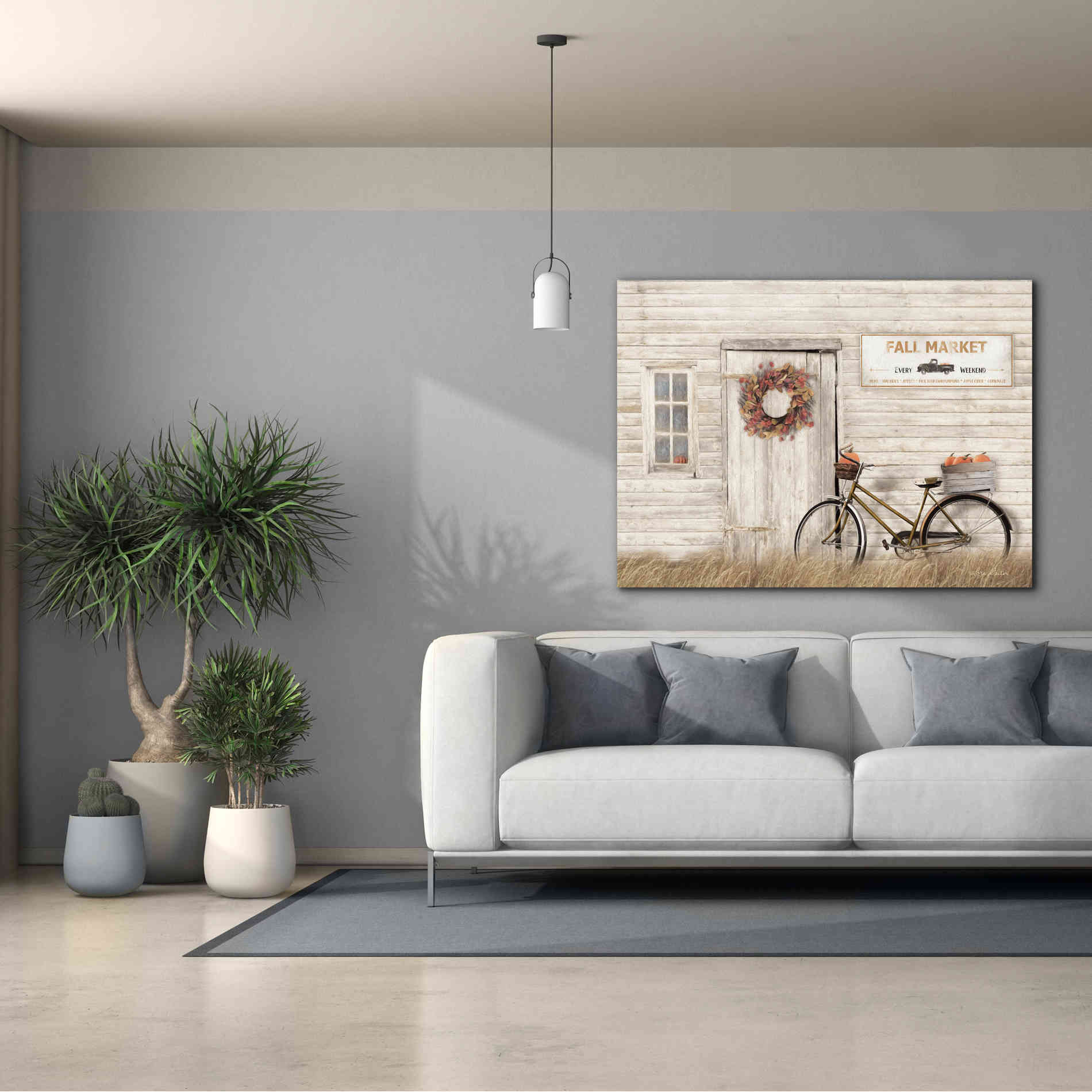 'Pumpkin Bicycle' by Lori Deiter, Canvas Wall Art,54 x 40