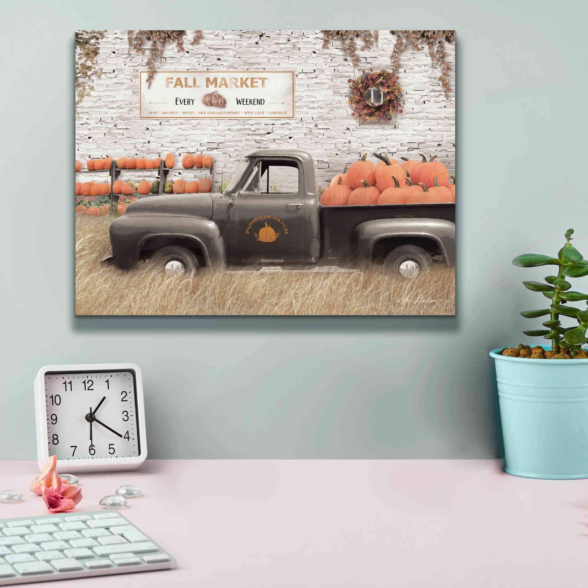 'Fall Pumpkin Market' by Lori Deiter, Canvas Wall Art,16 x 12