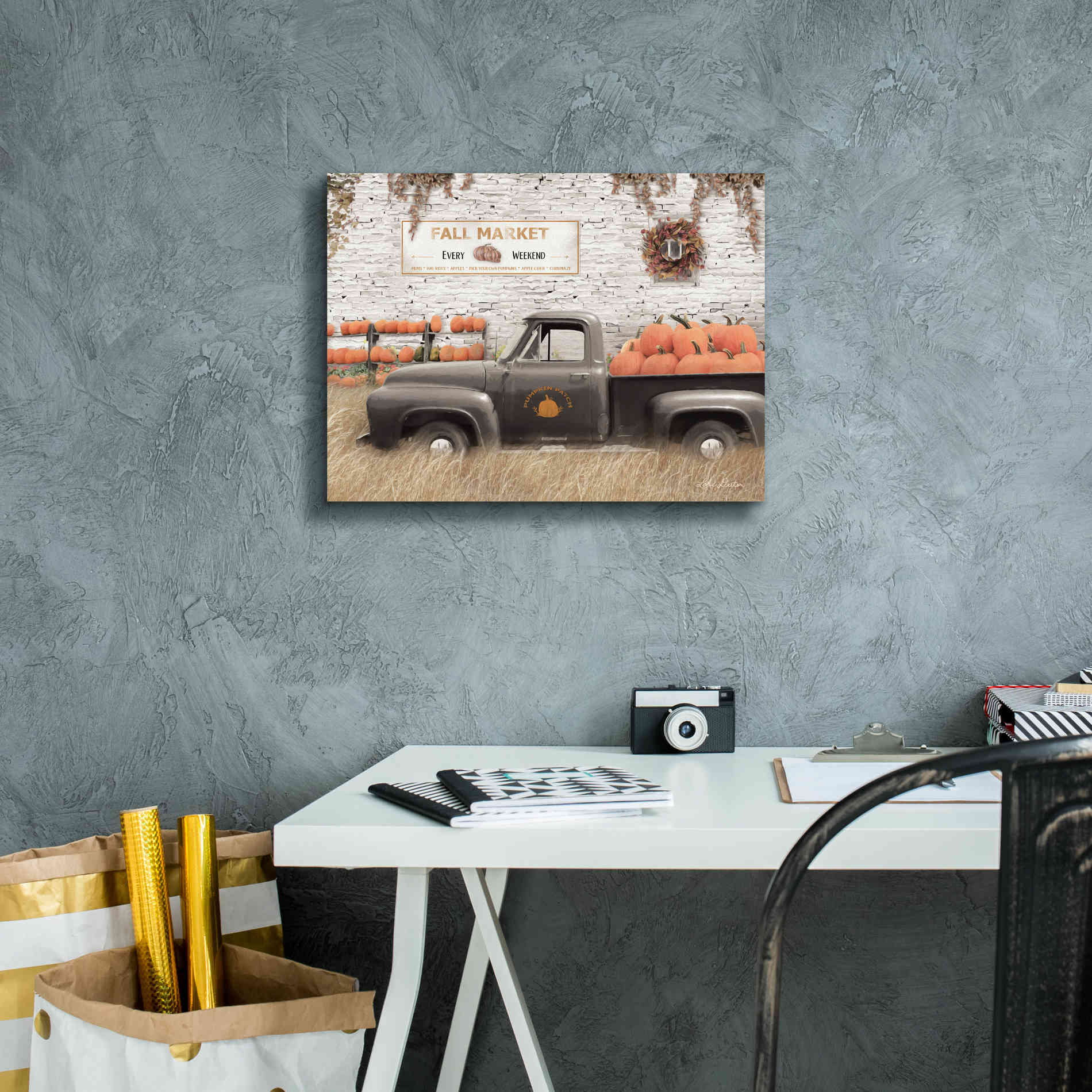 'Fall Pumpkin Market' by Lori Deiter, Canvas Wall Art,16 x 12