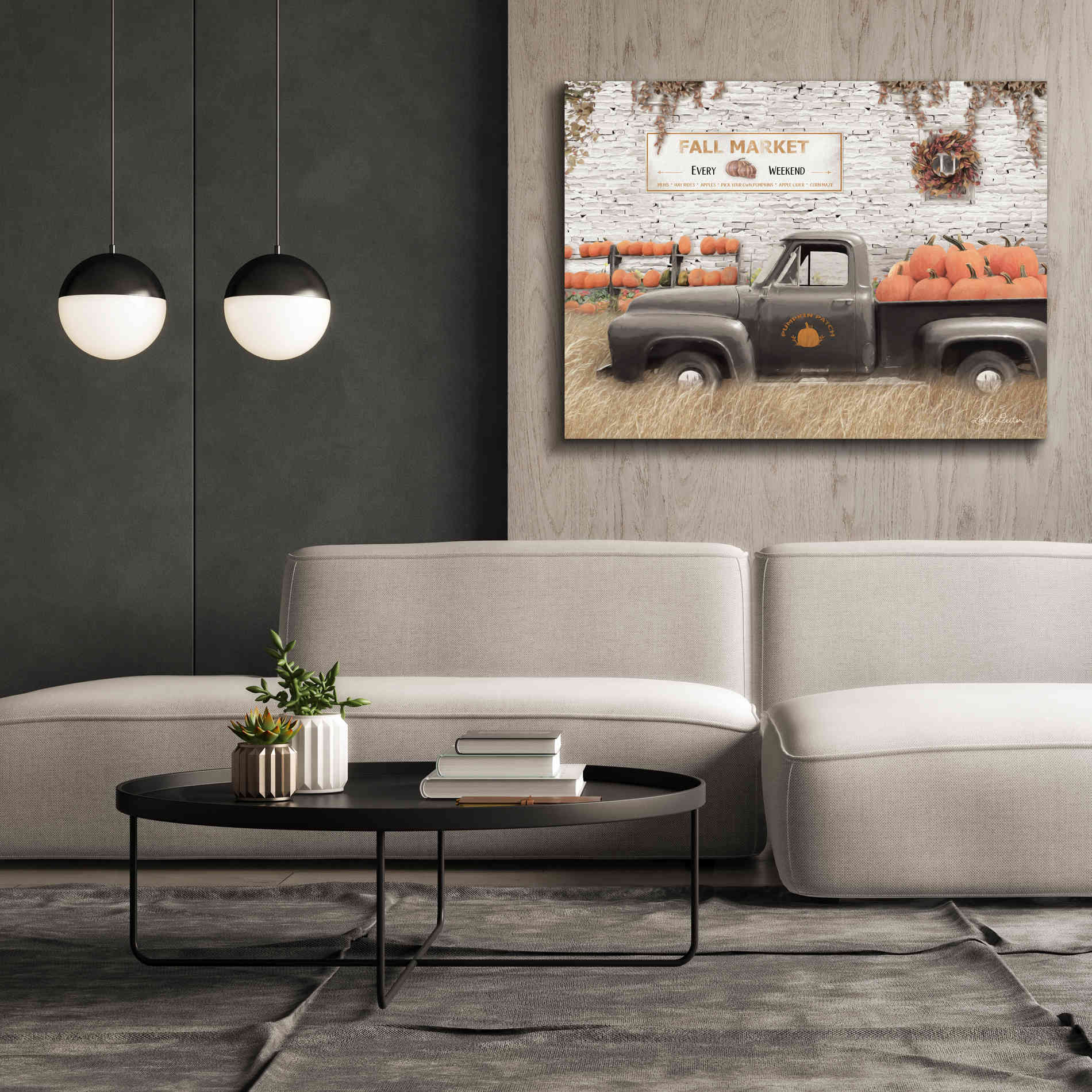 'Fall Pumpkin Market' by Lori Deiter, Canvas Wall Art,54 x 40