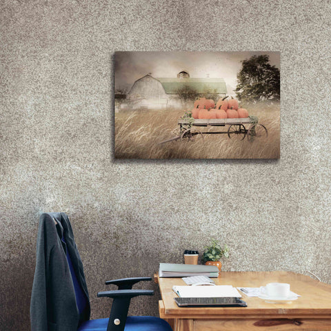 Image of 'Pumpkin Harvest Barn' by Lori Deiter, Canvas Wall Art,40 x 26