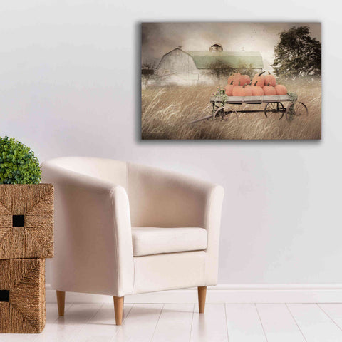 Image of 'Pumpkin Harvest Barn' by Lori Deiter, Canvas Wall Art,40 x 26