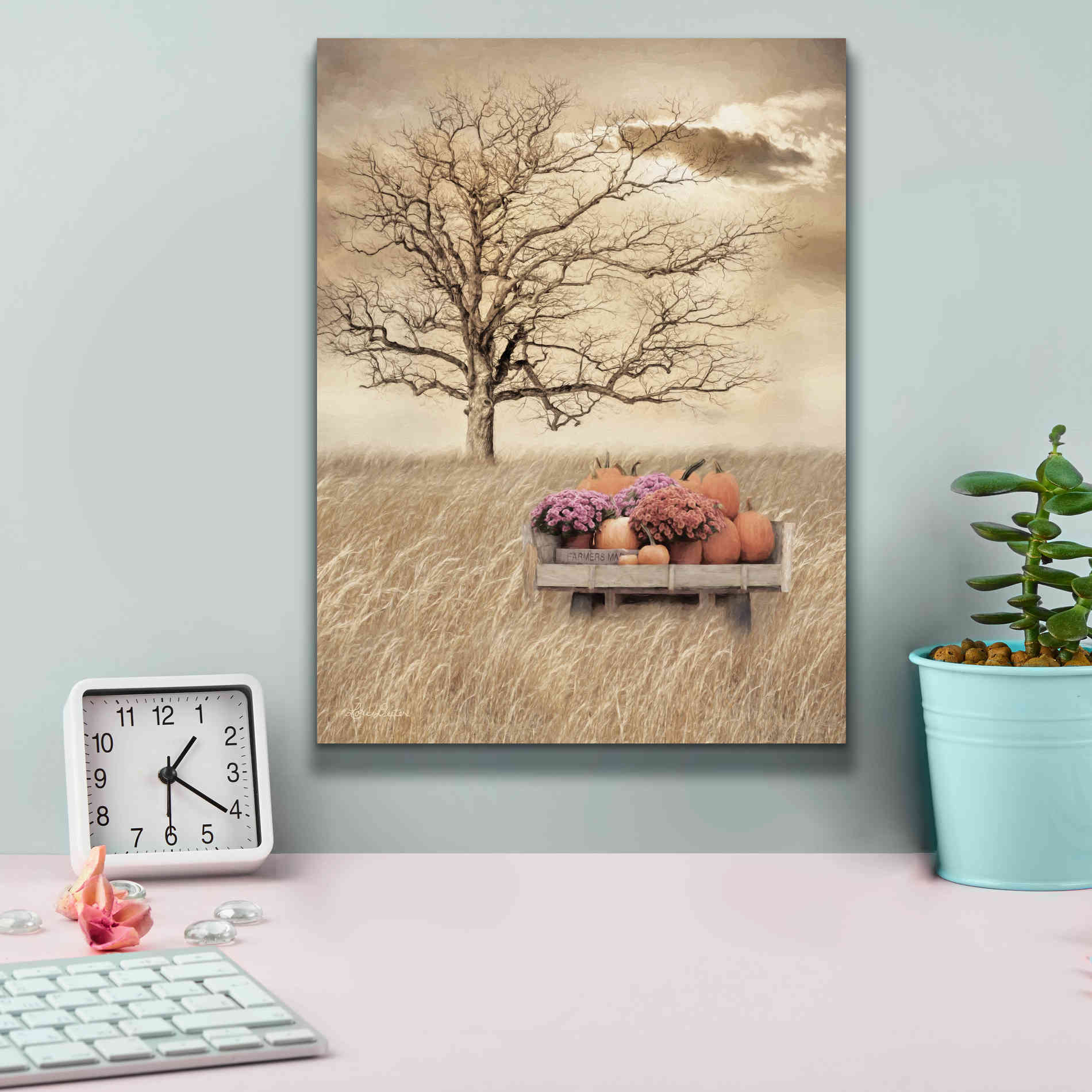 'Fall Wagon' by Lori Deiter, Canvas Wall Art,12 x 16