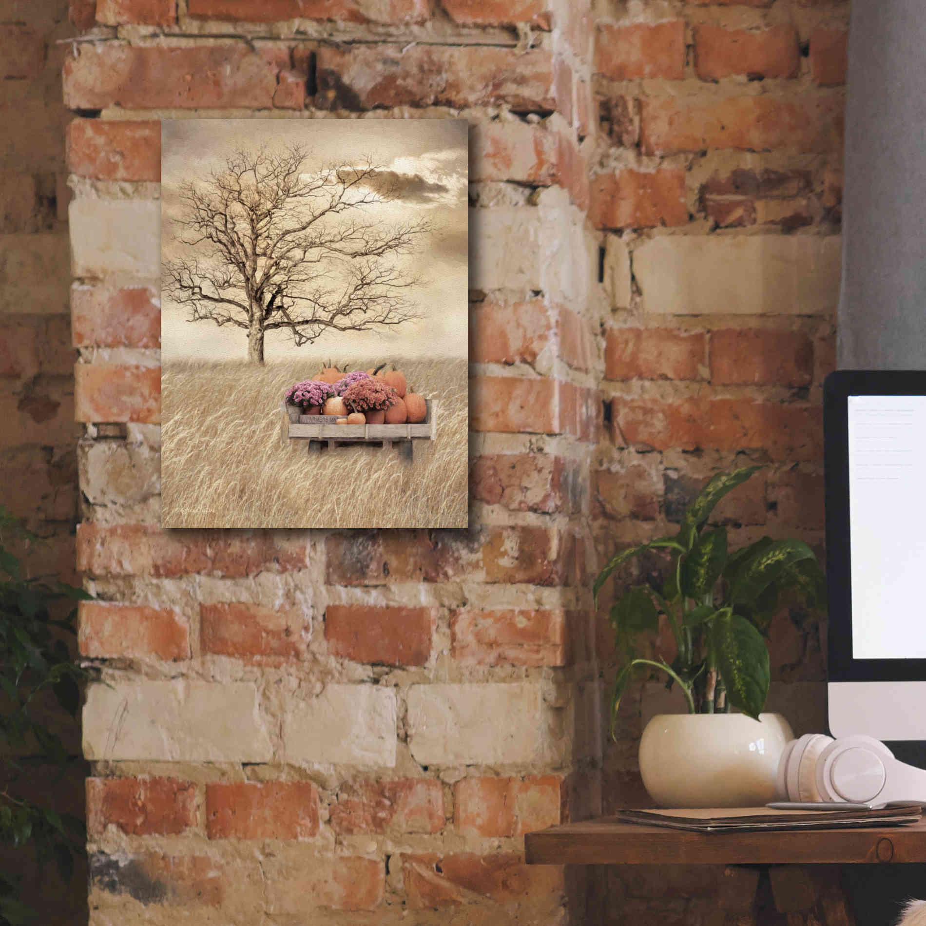 'Fall Wagon' by Lori Deiter, Canvas Wall Art,12 x 16