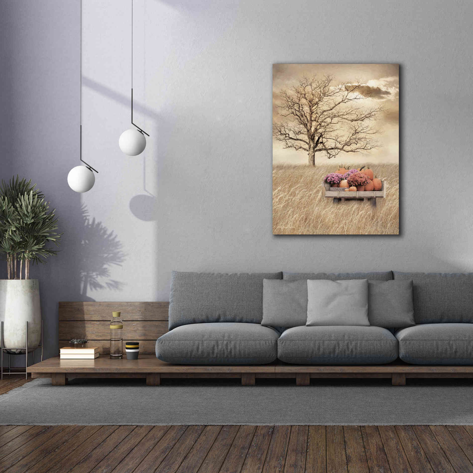 'Fall Wagon' by Lori Deiter, Canvas Wall Art,40 x 54