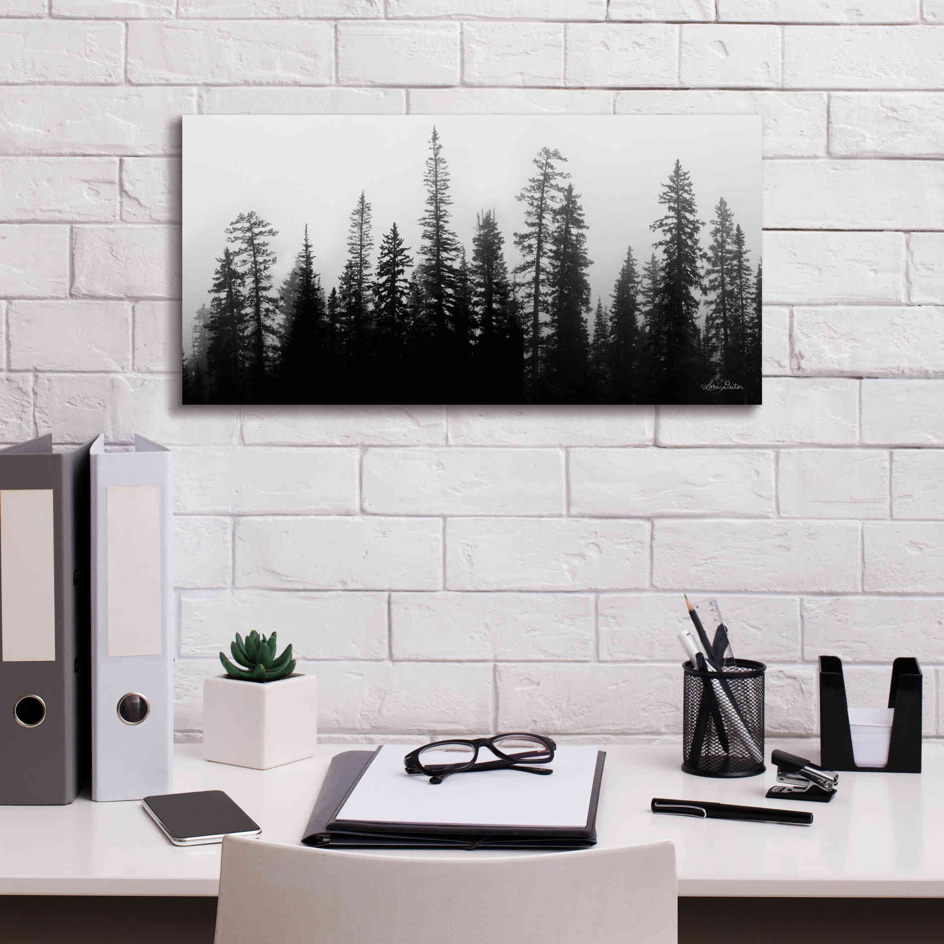 'Rocky's Trees' by Lori Deiter, Canvas Wall Art,24 x 12