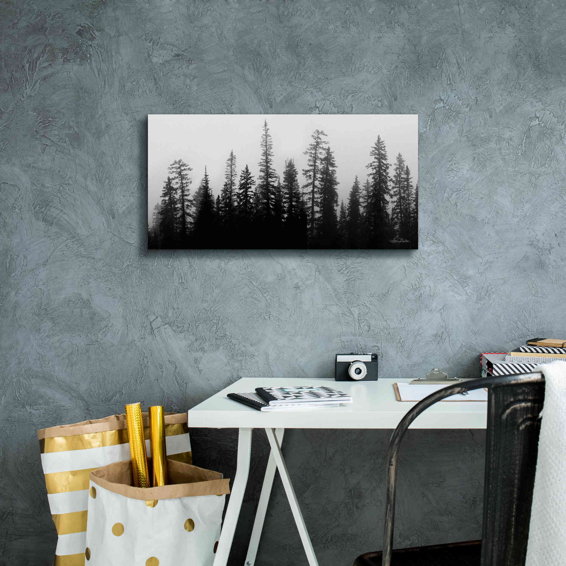 'Rocky's Trees' by Lori Deiter, Canvas Wall Art,24 x 12