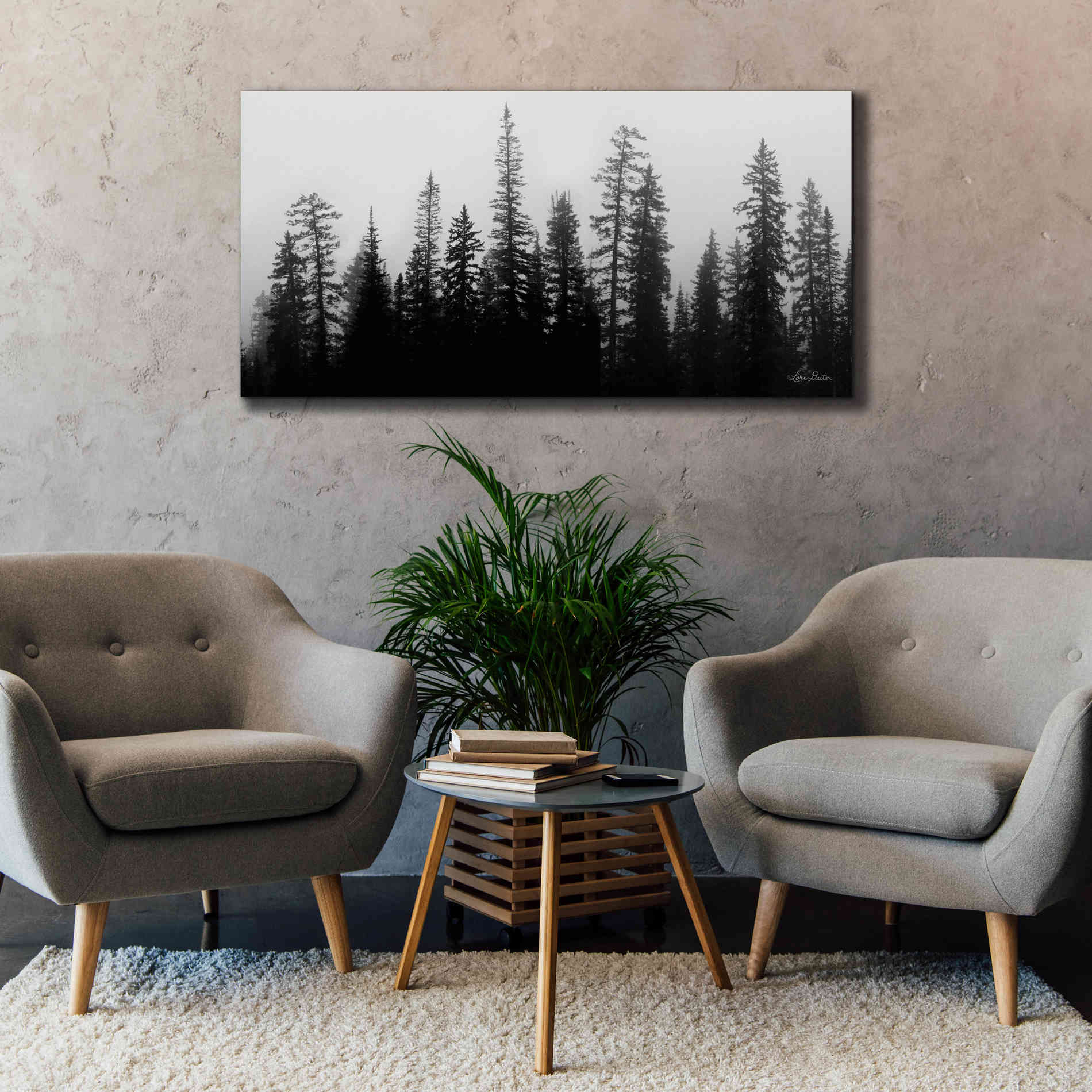 'Rocky's Trees' by Lori Deiter, Canvas Wall Art,60 x 30