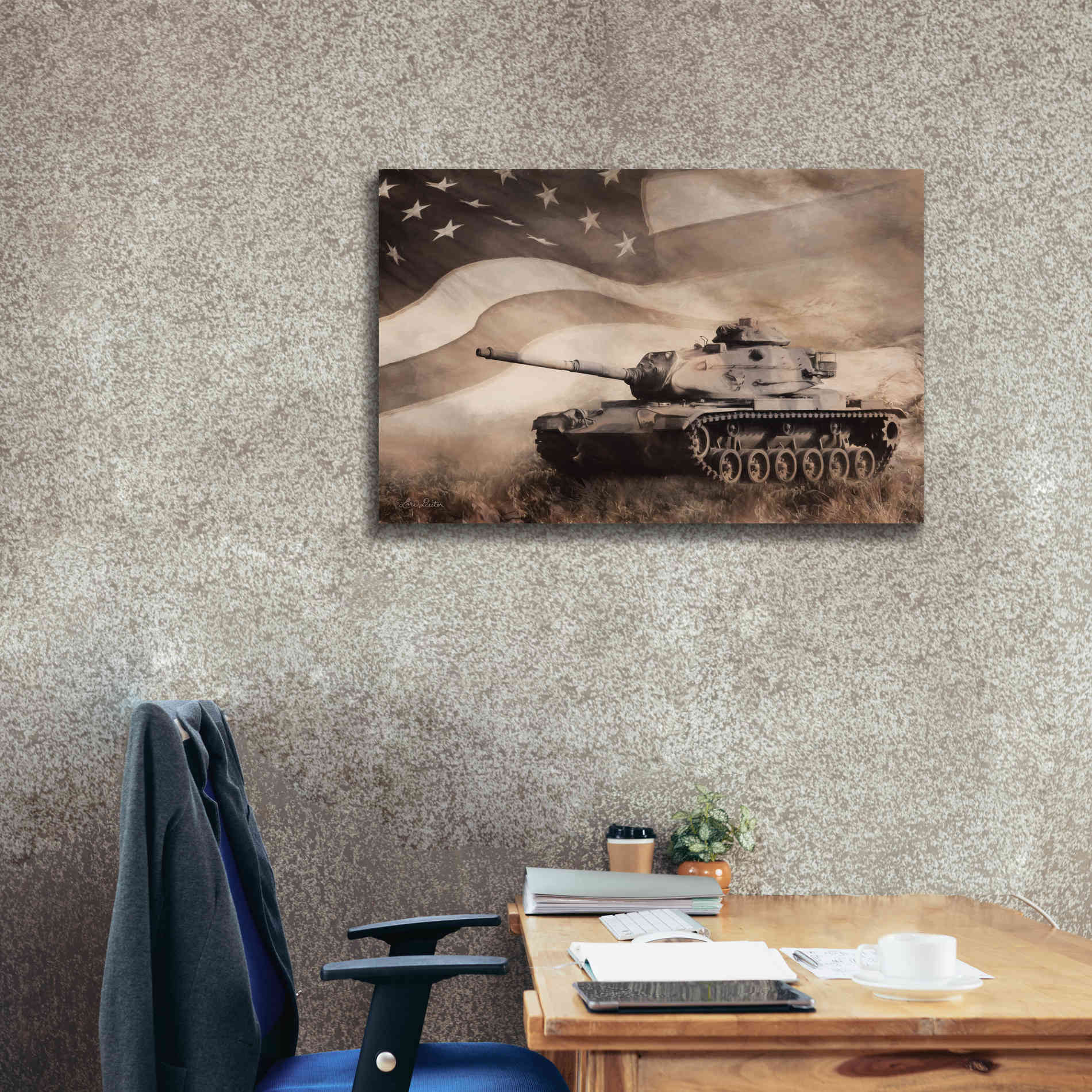 'The Liberator Tank' by Lori Deiter, Canvas Wall Art,40 x 26
